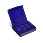 Large leather accessory box, navy croc, inside