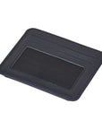 Navy Flat Compact Credit Card Wallet With 2 ID Windows, 6CC