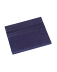 Navy Flat Leather 8 Credit Card Wallet