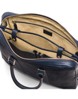 15" leather laptop bag, navy, inside