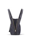 Large Woven Leather Bag - Navy