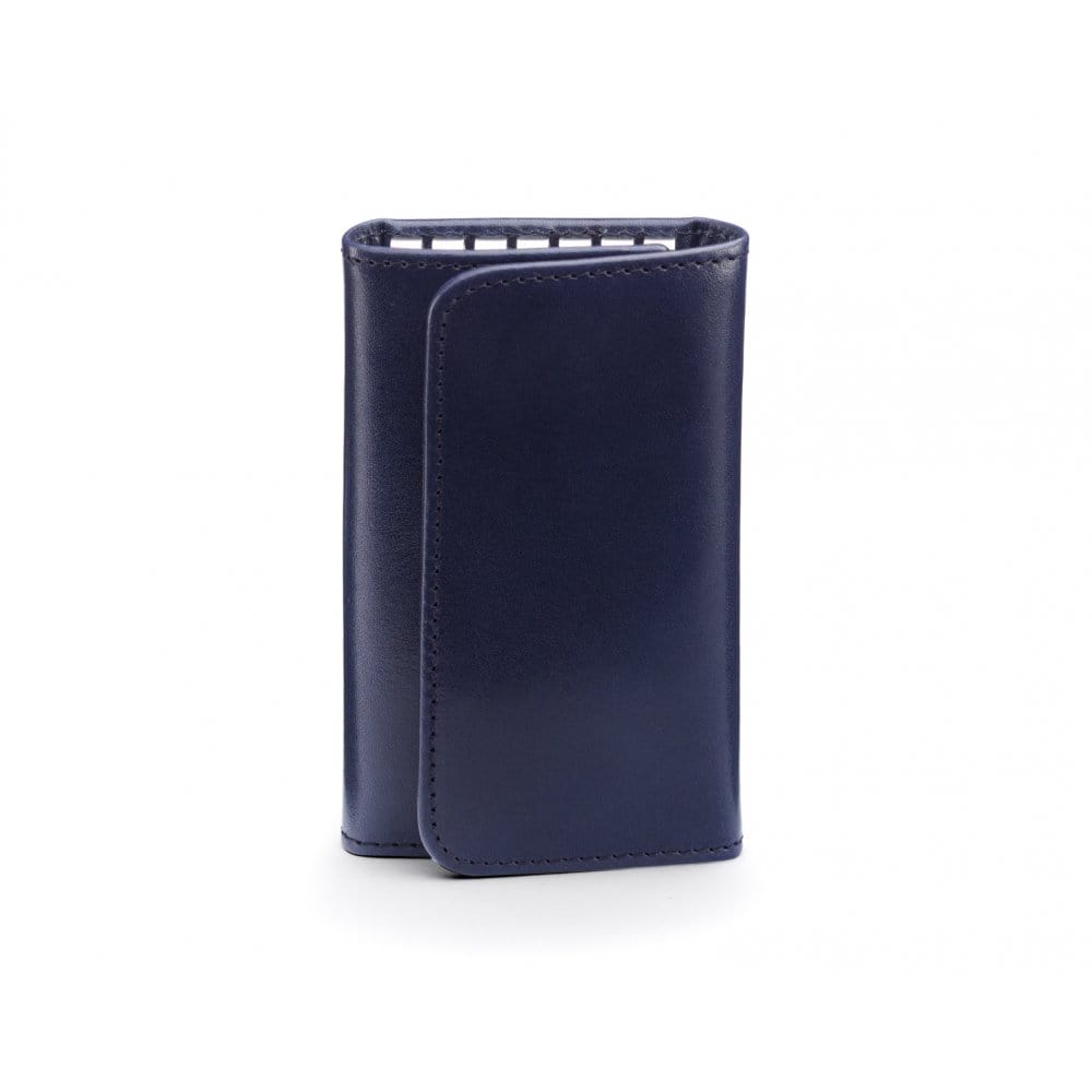 Key wallet with detachable key fob, navy, front