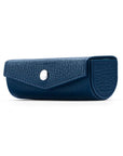 Leather lipstick case. navy, front