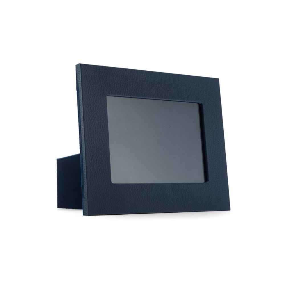 Leather photo frame, navy, 6x4", landscape
