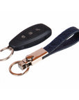 Navy Real Croc Detachable Key Ring