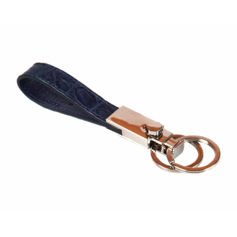 Navy Real Croc Detachable Key Ring