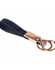 Navy Real Croc Detachable Key Ring