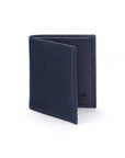 RFID leather wallet with 4 CC, navy, front