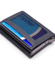 RFID wallet with pop-up credit card case, navy, base view