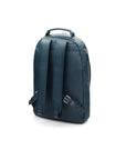 Men's leather 15" laptop backpack, navy pebble grain, back view