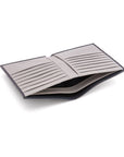 3/4 height leather wallet 14 CC, navy with grey, inside