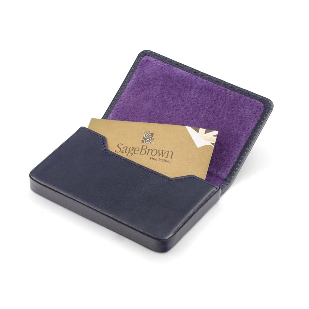 Business Card Holder, Navy Card Holders SageBrown