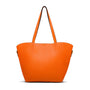 Leather tote bag, orange, front view