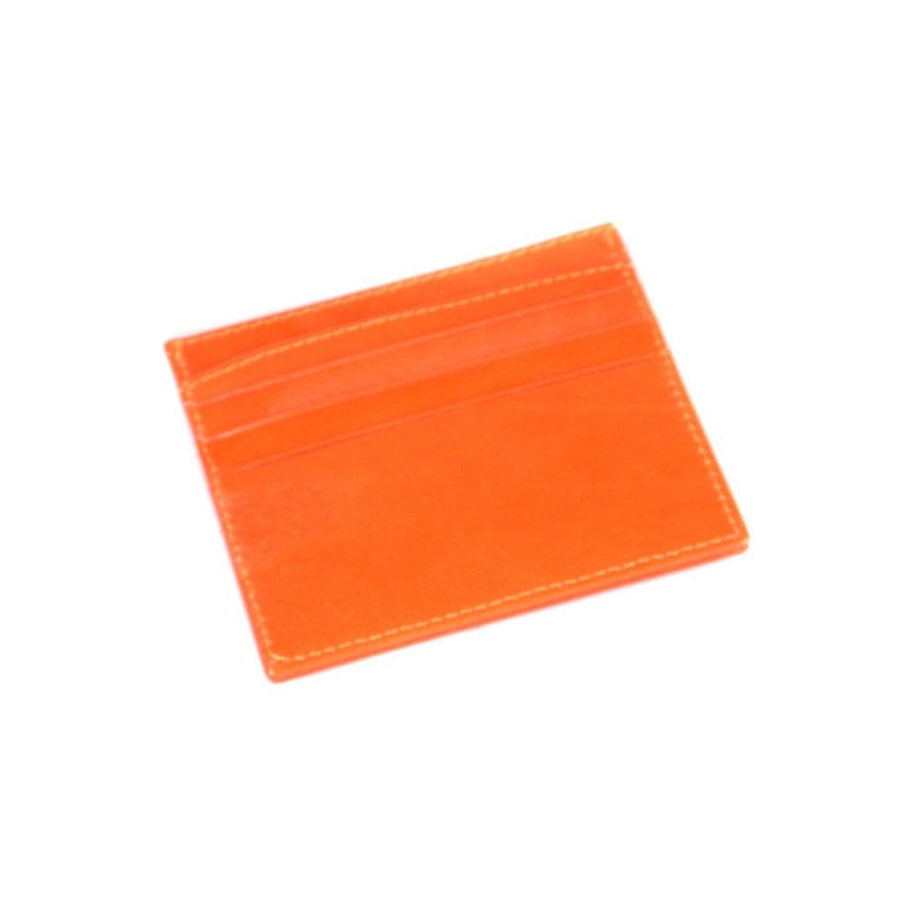 Orange Flat Leather 8 Credit Card Wallet