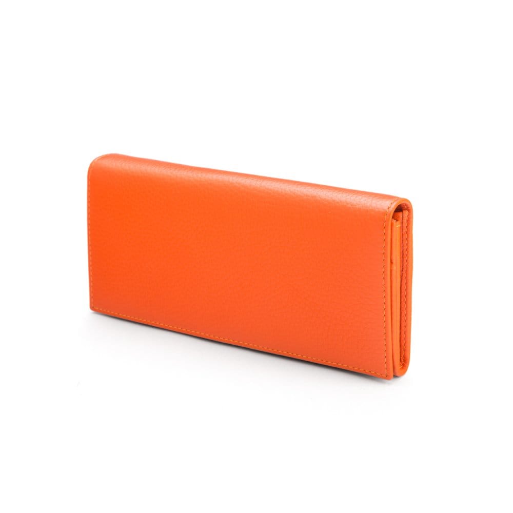 Leather Mayfair concertina purse, orange, front