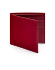 Men's leather billfold wallet, red, front