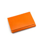 Leather tri-fold travel card holder, orange, front