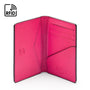 RFID bifold credit card holder, pink saffiano, inside view