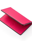 RFID bifold credit card holder, pink saffiano, RFID view