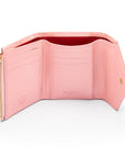 RFID blocking leather envelope purse, pink, inside