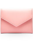 RFID blocking leather envelope purse, pink, front