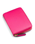 small zip around purse, pink, front view