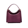 Carol Ann slouchy leather shoulder bag, purple, front