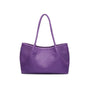 Woven leather slouchy bag, purple, front