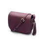 Leather saddle bag, purple, side