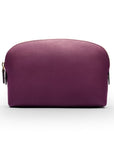 Leather cosmetic bag, purple, front