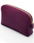 Leather cosmetic bag, purple, side