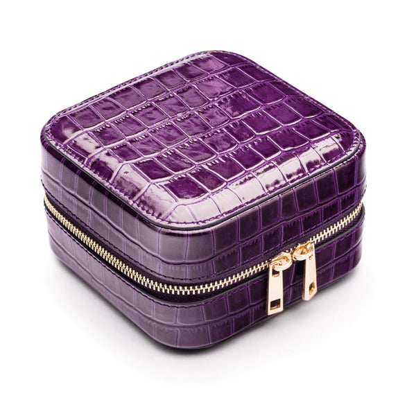 Travel Jewellery Case, Purple Croc | Accessory Boxes | SageBrown