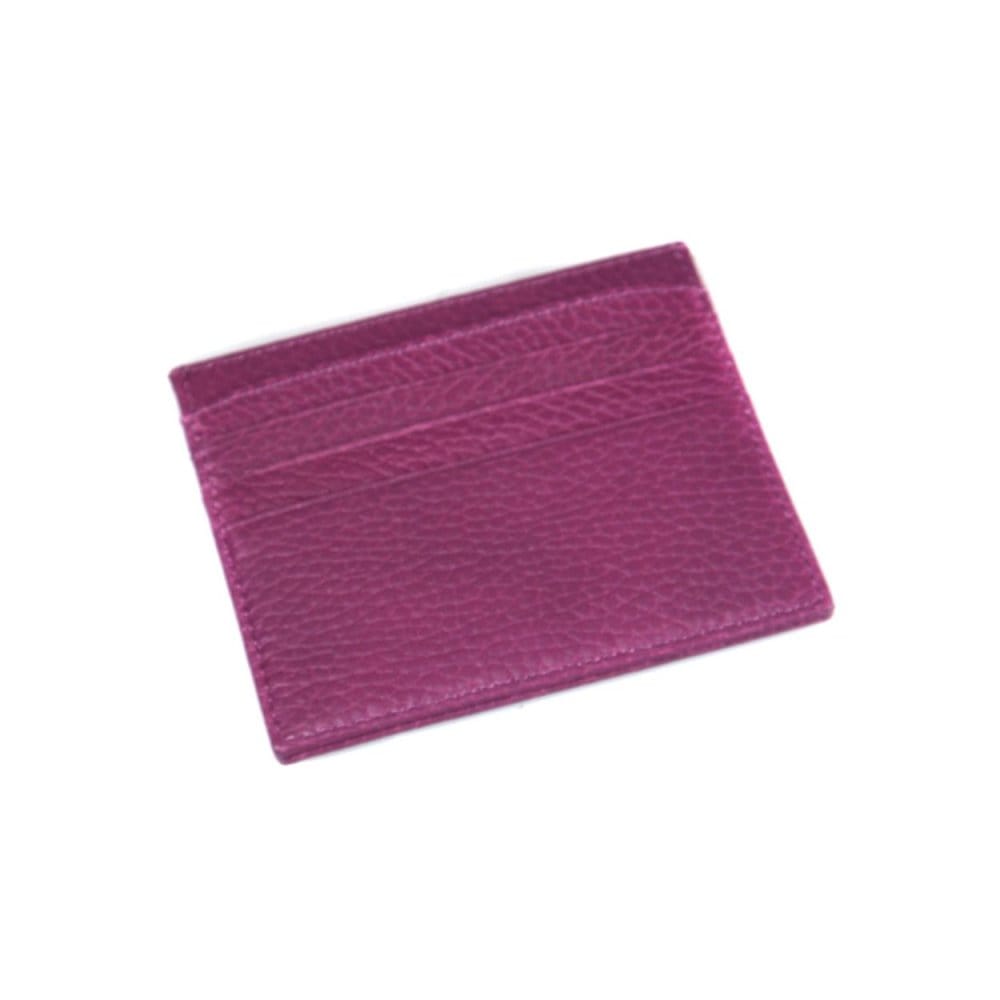 Purple Full Grain Flat Leather 8 Credit Card Wallet