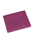 Purple Full Grain Flat Leather 8 Credit Card Wallet