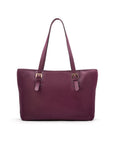 Women's leather 13" laptop workbag, purple, front