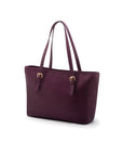 Women's leather 13" laptop workbag, purple