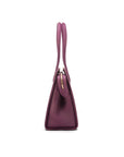 Ladies' leather 15" laptop handbag, purple, side view