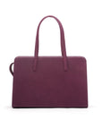 Ladies' leather 15" laptop handbag, purple, front 