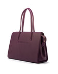 Ladies' leather 15" laptop handbag, purple, back view