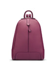 Ladies leather backpack, purple, front view