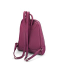 Ladies leather backpack, purple, rear view