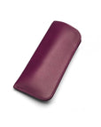 Large leather glasses case, purple, front