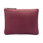 Large leather makeup bag, purple, front