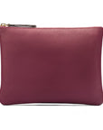 Large leather makeup bag, purple, front