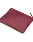 Large leather makeup bag, purple, back