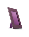 Leather photo frame, purple, 6x4", side