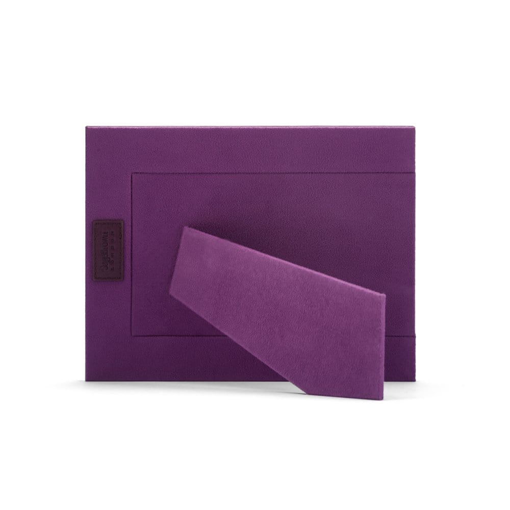 Leather photo frame, purple, 6x4", landscape back