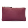 Medium leather makeup bag, purple, front