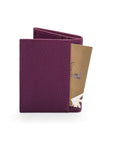 RFID leather wallet with 4 CC, purple, back