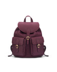 Small leather backpack, purple, front